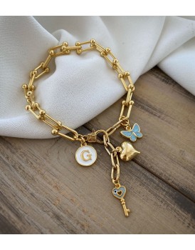 Altın kaplama Tiffany 4 CharM bileklik 